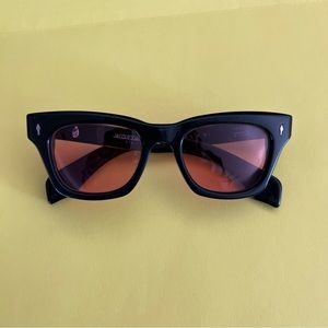 Jacques Marie Mage Delan Sunglasses. Black frames / Rose lenses